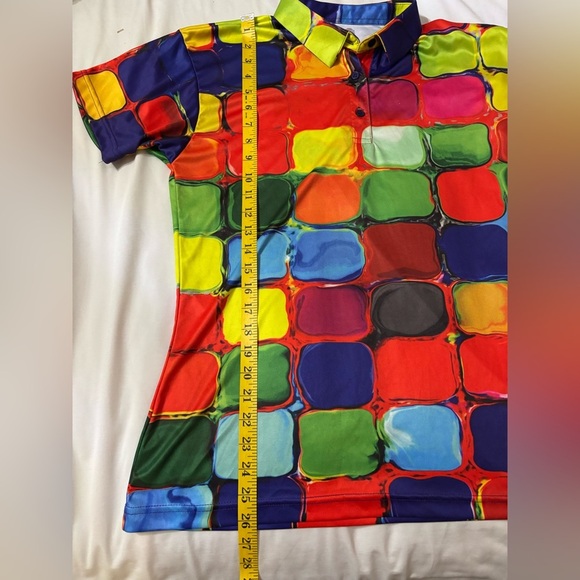 PLG Golf Multicolor Abstract Polo Shirt Men’s Size Large - Picture 7 of 8